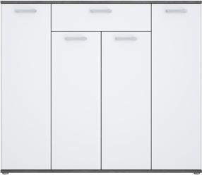 Komoda Forte RPSK341-C592, balta sp./pilka sp., 120.7 cm x 34.1 cm x 139.3 cm