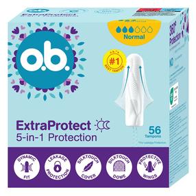 Hügieenilised tampoonid O.B. Extra Protect 5in1, Normal, 56 tk