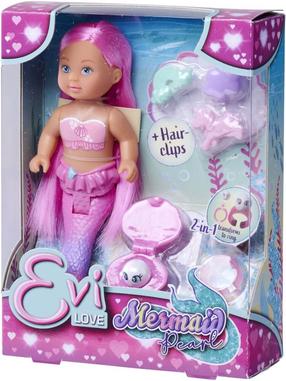 Кукла с аксессуарами Simba Evi Love Mermaid Pearl 105733699, 16 см, розовый цв.