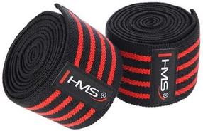 Tvarstis HMS Knee Wraps, Universalus, juoda sp./raudona sp.