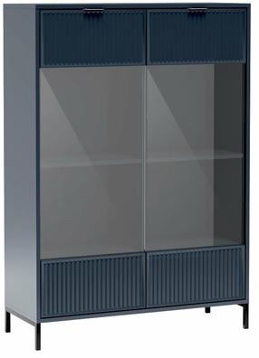 Spintelė - vitrina Eleganzo, mėlyna, 40.6 cm x 104.8 cm x 150 cm