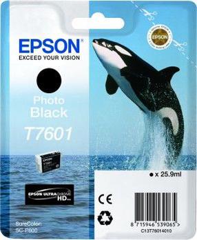 Tintes printera kasetne Epson T7601, melna krās.