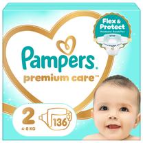 Sauskelnės Pampers Premium Care Derma Comfort, 2 dydis, 4 - 8 kg, 136 vnt.