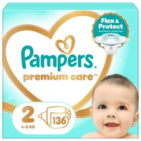 Mähkmed Pampers Premium Care Derma Comfort, 2 suurus, 4 - 8 kg, 136 tk