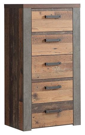Komoda Forte Neleke NLKK311-C546, tamsiai pilka sp./tamsiai ruda sp., 118.3 cm x 61.6 cm x 41.3 cm