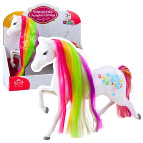 Žaislinė figūrėlė, arklys Lean Toys Princess Pumpkin Carriage, 28.5 cm, balta sp./įvairių spalvų