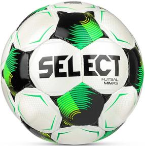 Футбольный мяч Select Mimas V26, 4 размер, белый цв./черный цв./зеленый цв.
