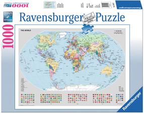 Пазл Ravensburger Political World Map, 70 см x 50 см, 1000 шт., многоцветный