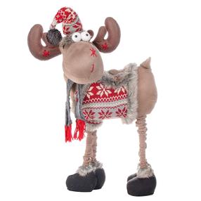 Ziemassvētku dekors, "Briedis" Springos Reindeer CA0107, 124 cm, brūna krās./sarkana krās.