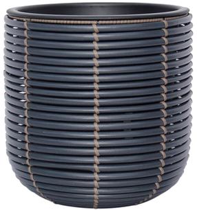Gėlių vazonas Home4you Wicker 38088, plastikinis/metalas, Ø 27 cm, juoda sp.