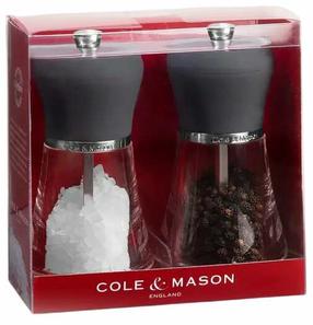 Мельница для соли и перца Cole and Mason Napoli, прозрачный цв./серый цв., 2 шт.