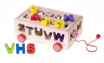 Lavinimo žaislas Letter Wooden Box, 9.5 cm, įvairių spalvų, 26 vnt.