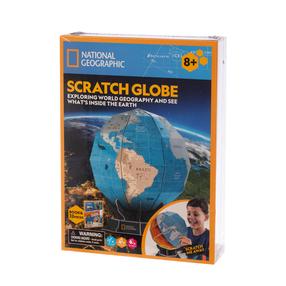 3D puzle National Geographic Scratch Blobe DS1082H, 20.5 cm x 20.5 cm, 31 gab., daudzkrāsaina