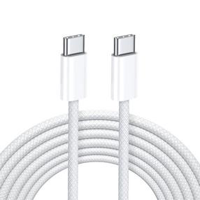 CP CBL5 Pintas laidas 65 W PD USB-C į USB-C duomenų ir įkroviklio 1 m kabelis baltas