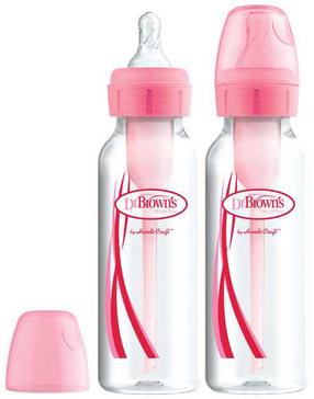 Pudeļu komplekts Dr. Brown's Options+, 250 ml, 0 mēn., rozā krās.