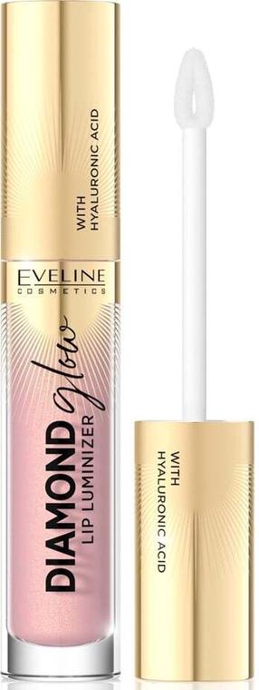 Lūpų blizgis Eveline Diamond Glow Lip Luminizer, 4.5 ml, šviesiai rožinė sp., 03 caramel ice cream