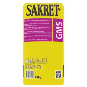 Gāzbetona un silikāta bloku līme bloku Sakret GMS, 25 kg, pelēka krās.