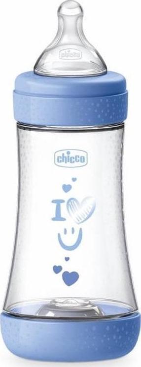 Бутылочка Chicco Perfect 5, 240 мл, 2 мес., синий цв.
