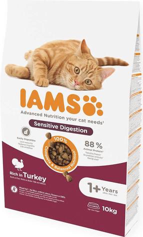 Sausas kačių maistas IAMS Advanced Nutrition Sensitive Digestion, vištiena/kalakutiena/ryžiai, 10 kg