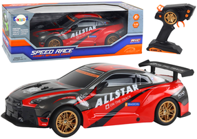 Rc automašīna Lean Toys Speed Race High Speed, 1:10, melna krās./sarkana krās.
