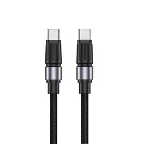 Kaabel Jellico B26 Woven Cotton, 2 x USB Type C, 120 cm, must v., 60 W