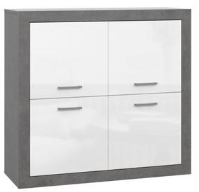 Komoda Forte Trebbia BCCK321-C272, balta sp./pilka sp., 107.5 cm x 113 cm x 41 cm