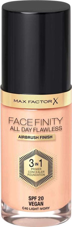 Šķidrā grima bāze Max Factor All Day Flawless 3 in 1 Facefinity, SPF 20, c40 light ivory, 30 ml