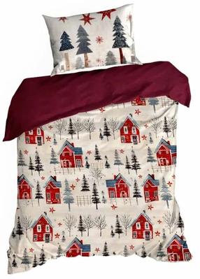Kalėdinis patalynės užvalkalų komplektas Asher PTS-012, kreminė, 140 x 200 cm
