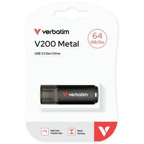 USB atmintinė Verbatim V200 30211, juoda sp., 64 GB