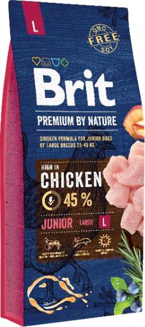 Сухой корм для собак Brit Premium By Nature Junior Large Chicken, 15 кг