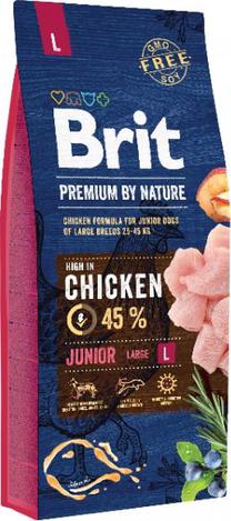Sausas šunų maistas Brit Premium By Nature Junior Large Chicken, 15 kg