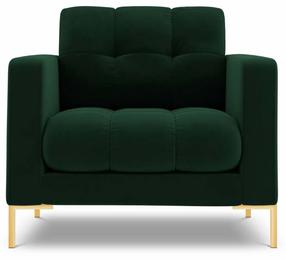 Atpūtas krēsls Cosmopolitan Design Velvet Bali, zelta krās./tumši zaļa krās., 96 cm x 87 cm x 75 cm