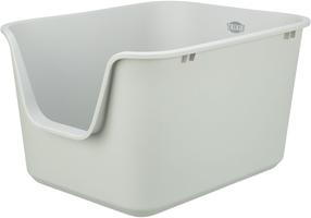 Kaķu tualete ar apmali Trixie Pavo TX-40257, pelēka krās., atvērts, 44 cm x 32 cm x 55 cm