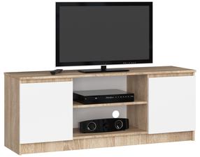 TV galds Akord RTV, balts krās./sonoma ozola krās., 140 cm x 40 cm x 55 cm
