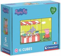 Medinės kaladėlės Clementoni Peppa Pig, 6 vnt.
