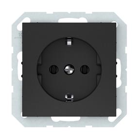 Kištukinis lizdas Vilma QR1000 111070202701, su įžeminimu, matinė juoda