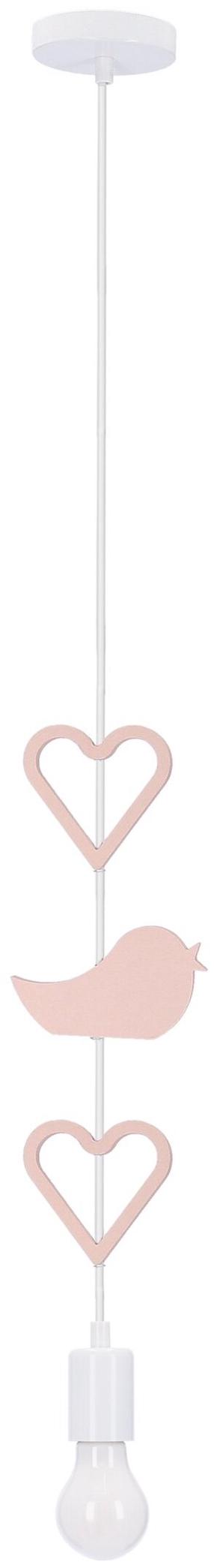 Valgusti rippuv Candellux Lighting Heart BH, E27, 1 x 20 W, roosa v. / valge v.