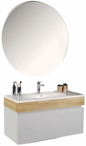 Peegliga vannitoariiulite komplekt Kalune Design Harmony, valge v., 45 cm x 100 cm x 52.5 cm