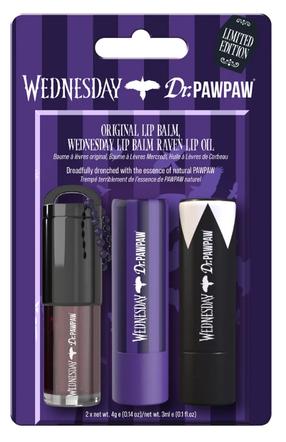 Lūpu balzams, komplekts Dr. Paw Paw Wednesday, 3 ml, bezkrāsains, plum krās.