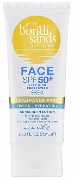 Лосьон для ухода за загаром для лица Bondi Sands Face Tinted - Hydrating SPF50+, 75 мл