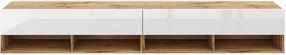 TV staliukas Derby, balta sp./rusva sp., 32.8 cm x 280 cm x 31 cm