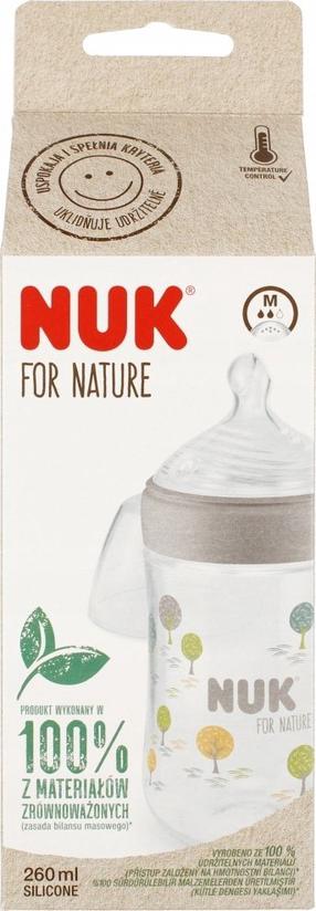 Bērnu pudelīte Nuk For Nature, 260 ml, 0 mēn., bēša krās.