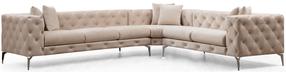 Kampinė sofa Hanah Home Como Ecru, smėlio ruda sp., kairinė, 350 x 270 cm x 73 cm