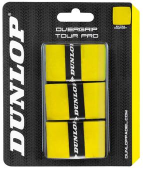 Oбмотка для ракетки для падела Dunlop TOUR PRO overgrip, жёлтый цвет, 3 шт.