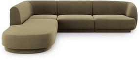 Угловой диван Micadoni Home Miley Velvet 6 Seats, зеленый цв., левый, 252 x 220 см x 74 см