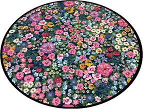 Vonios grindų kilimėlis Foutastic Antoryum 359CHL4597, balta sp./juoda sp./rožinė sp., 120 cm x 120 cm, Ø 120 cm