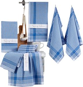 Virtuvinių rankšluosčių rinkinys Foutastic Pötikareli 336EPJ1151, mėlyna sp./balta sp., 65 cm x 45 cm, 10 vnt.