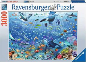 Puzle Ravensburger Colorful Underwater Fun 17444, 121 cm x 80 cm, 3000 gab., zila krās./daudzkrāsaina