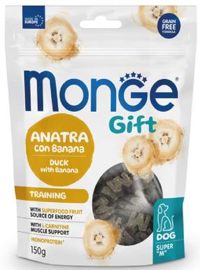 Skanėstas šunims Monge Gift Training Super M Duck With Banana, antiena, 0.15 kg