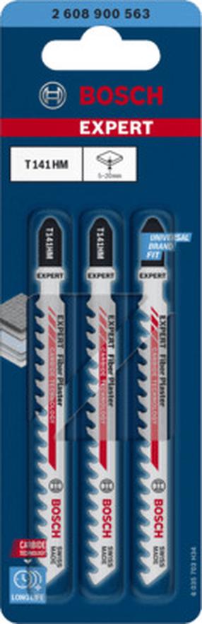 Pjūklelių komplektas Bosch EXPERT 'Fiber Plaster' T 141 HM, 10 cm, 3 vnt.